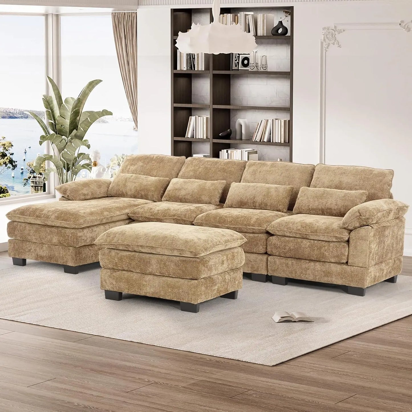 U Shape Sectional Sofa Cloud Couch For Living