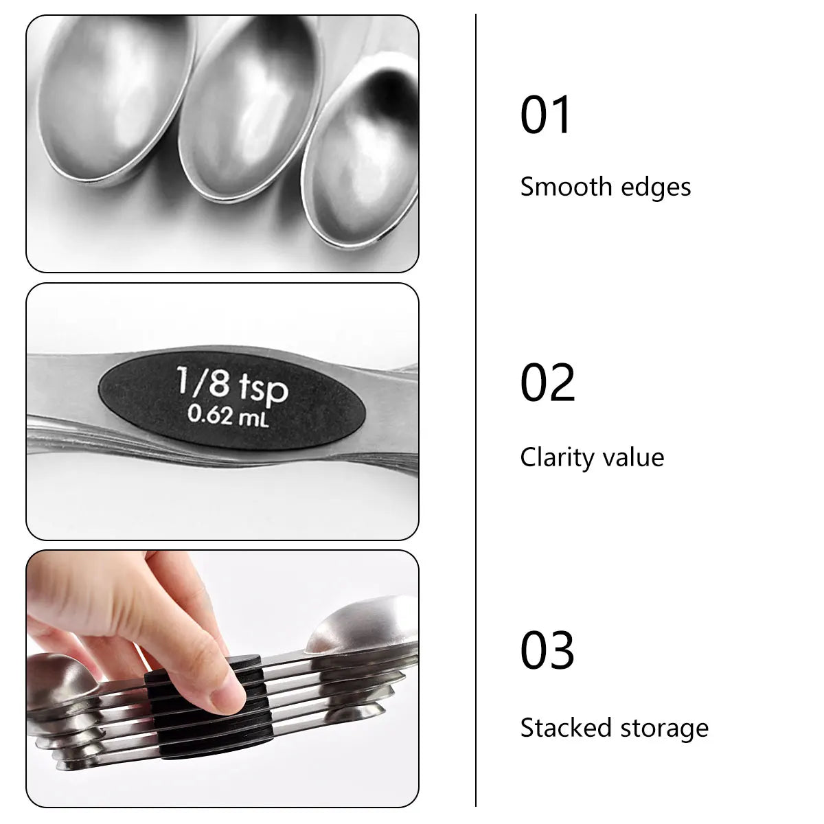 1-4Set Magnetic Measuring Spoons Set Double Head