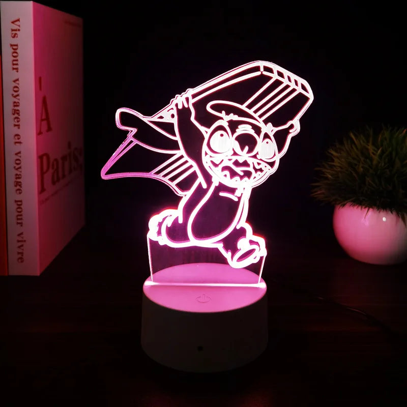 3D Illusion Stitch Night Light With Remote Control