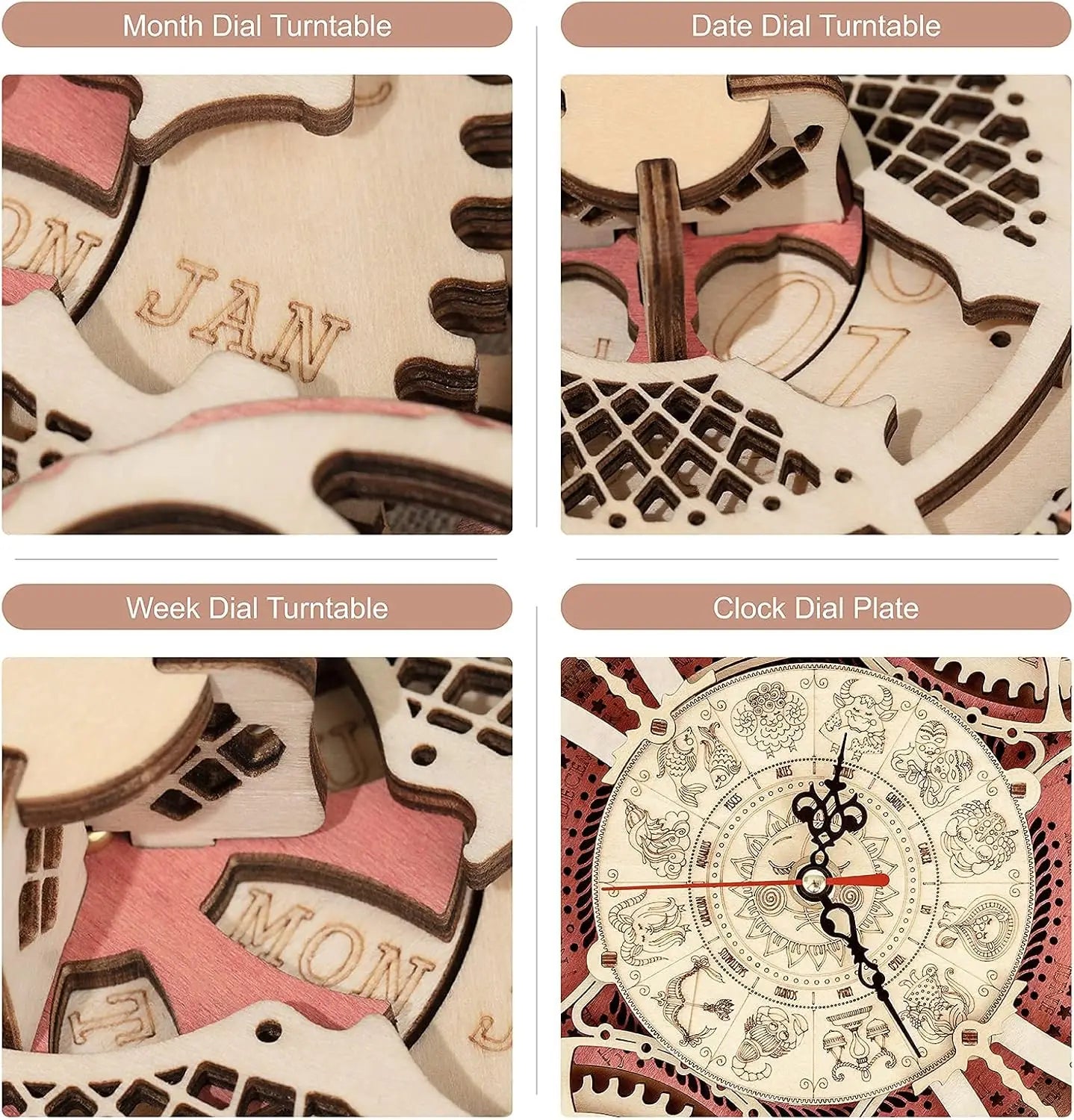 Wall Clock 3D Wooden Puzzle Wooden Set