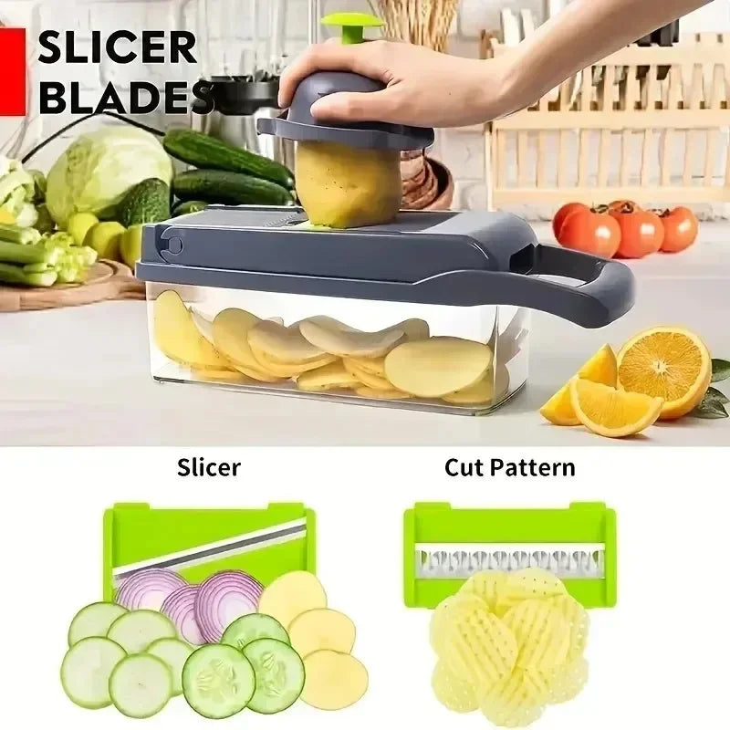 14/16 in 1 Multifunctional Vegetable Chopper Handle Food Grate