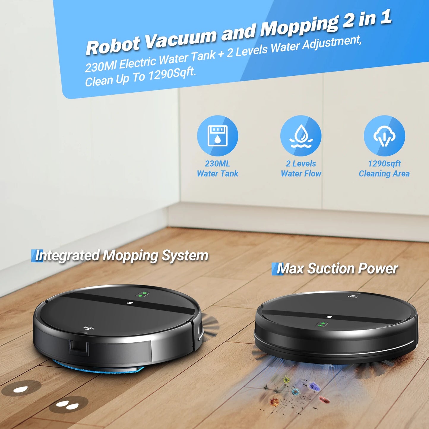 Mopping Sweeping Suction Smart Home Support Wi fi / Alexa