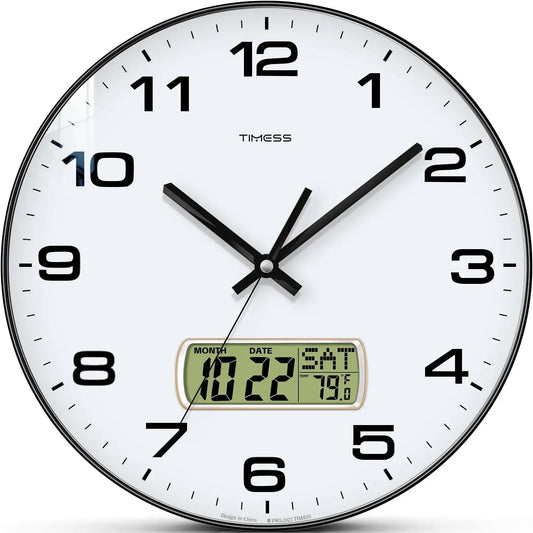 Calendar Wall Clock,3 Sizes 4 Colors Optional With