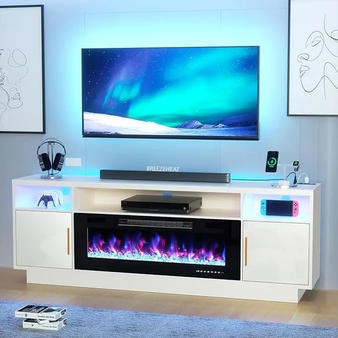 Electric Fireplace TV Stand, Led Entertainment Center