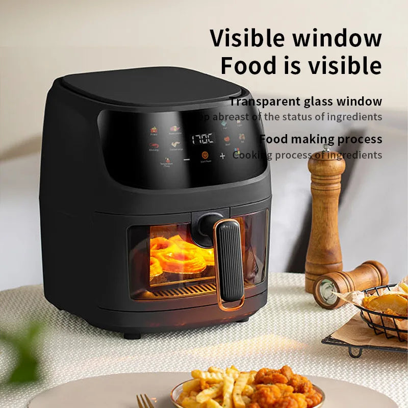 8L Visual Multifunctional Electric Air Fryer LCD screen