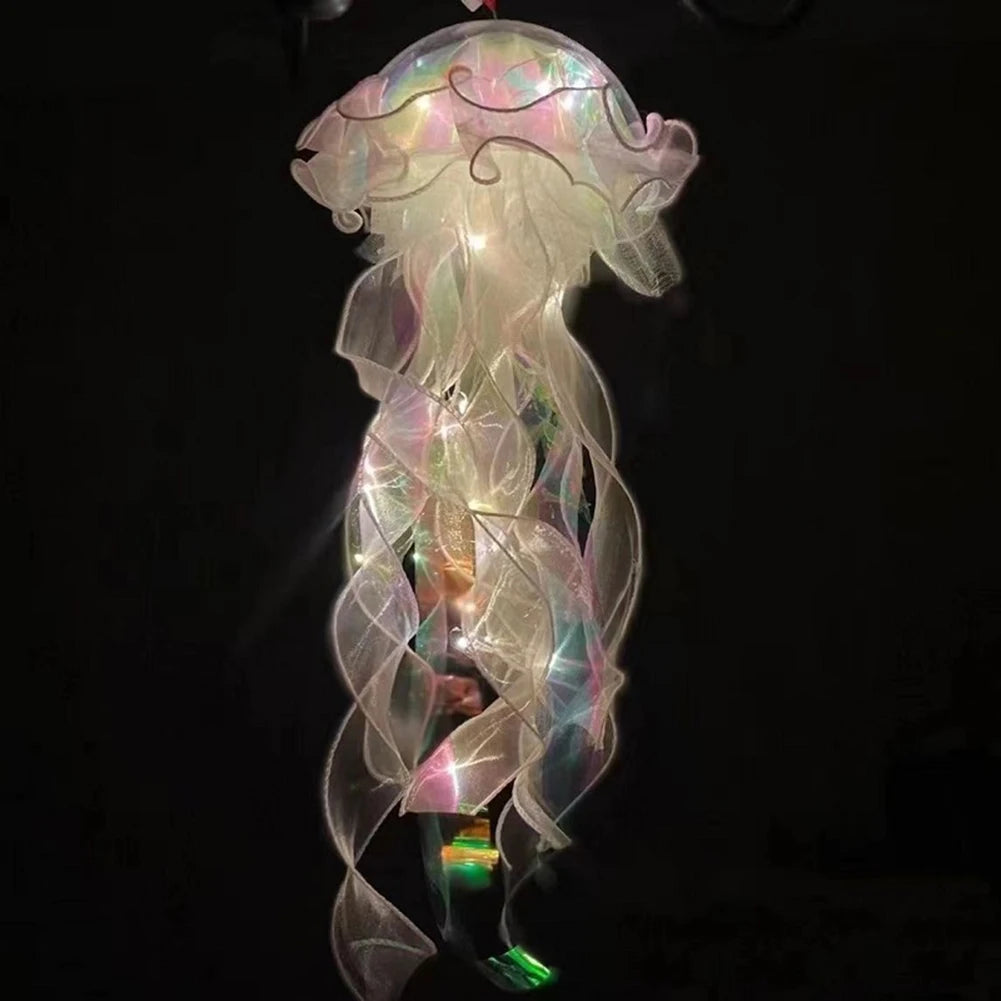 Jellyfish Lamp Portable Flower Lamp Jellyfish Wind Chimes Bedroom Night Light Hanging Lantern Home Decoration Girl Birthday Gift