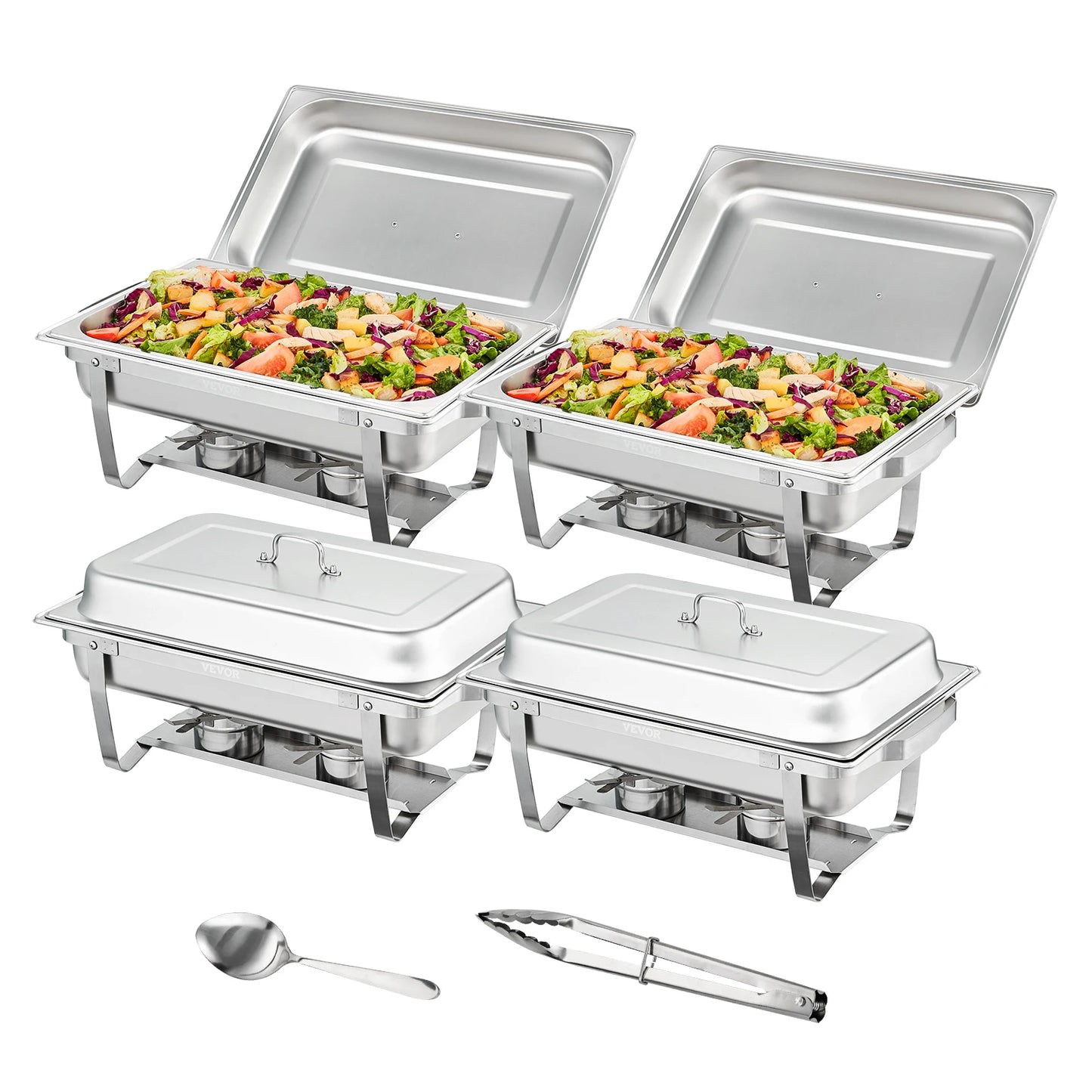 2/4/6 Packs 8QT Rectangle Chafing Dish w/ Full