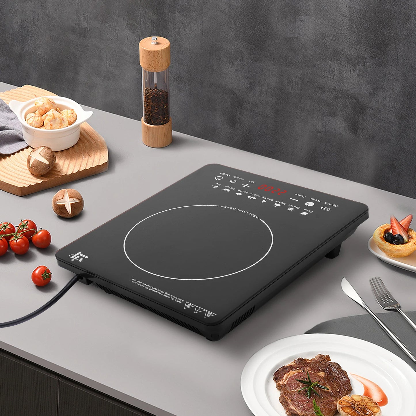 750W Portable Kitchen Countertop Induction Cooktop Burner Restaurant