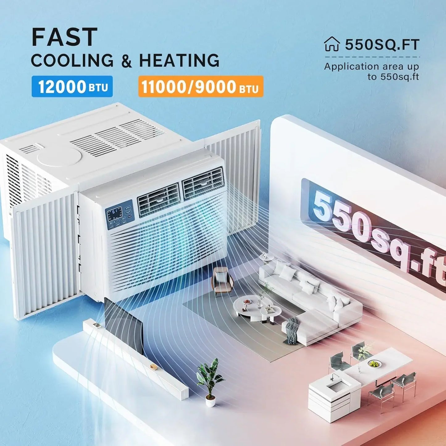 12000-BTU Window Air Conditioner With Heat Window AC