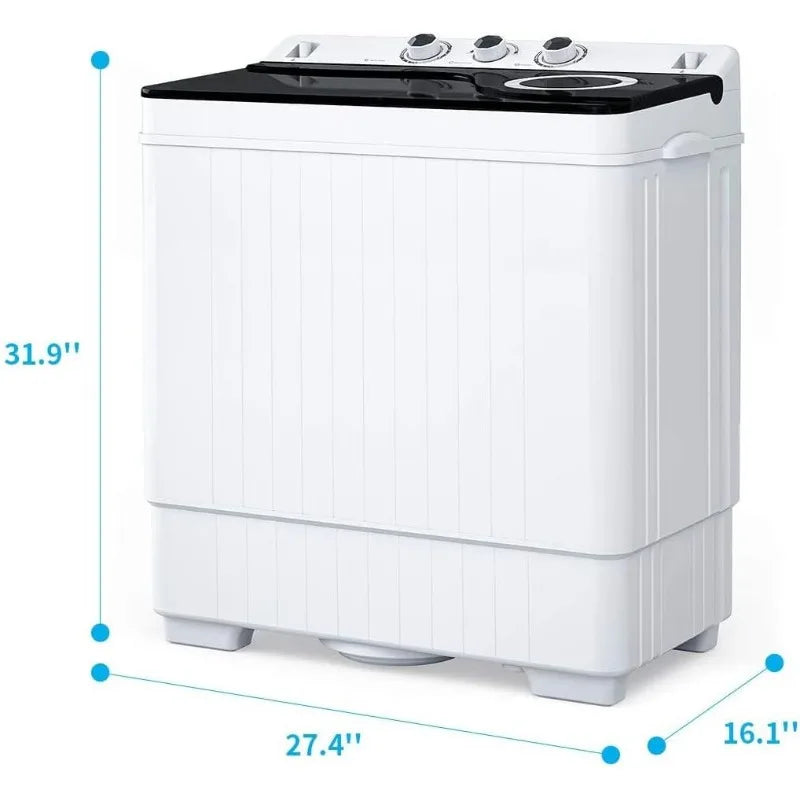 26LBS Portable Washing Machine, Mini Twin Tub Washer