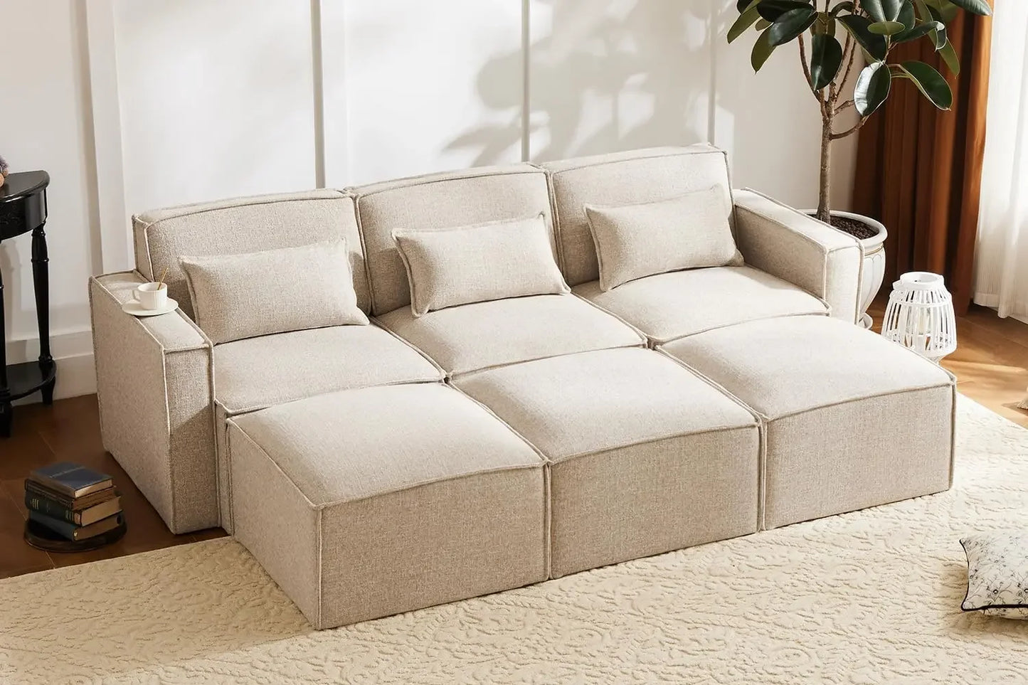 Shaped Modular Couch With Reversible Chaise, Luxury