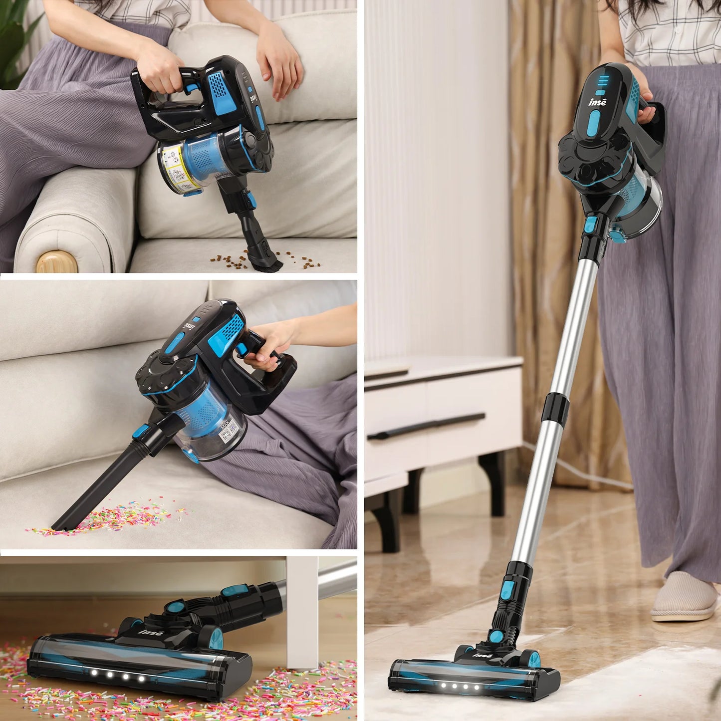 Cordless Vacuum Cleaner, Stick Vacuum Up To