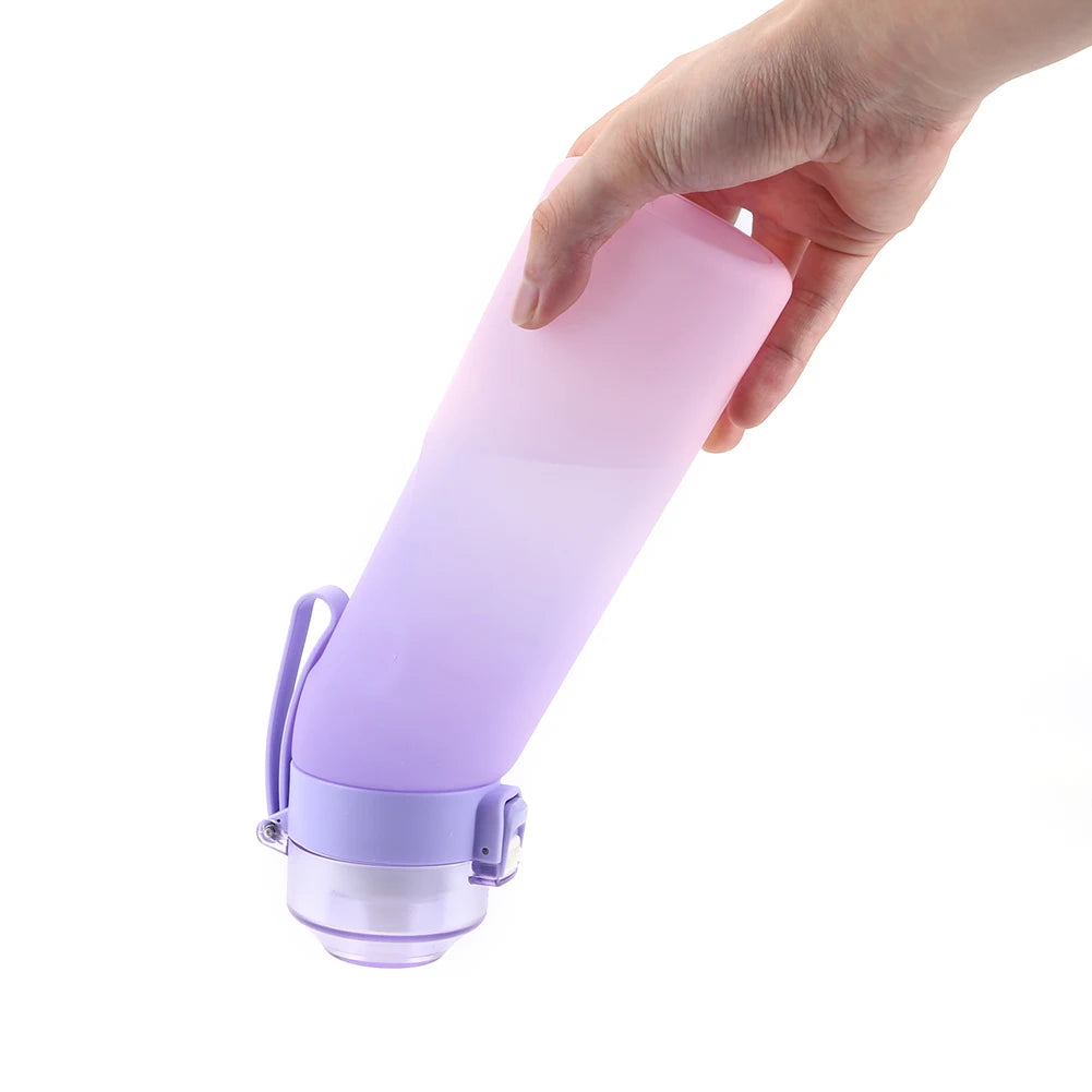 650ML Fragrant Water Bottle With Straw Fruit Scent