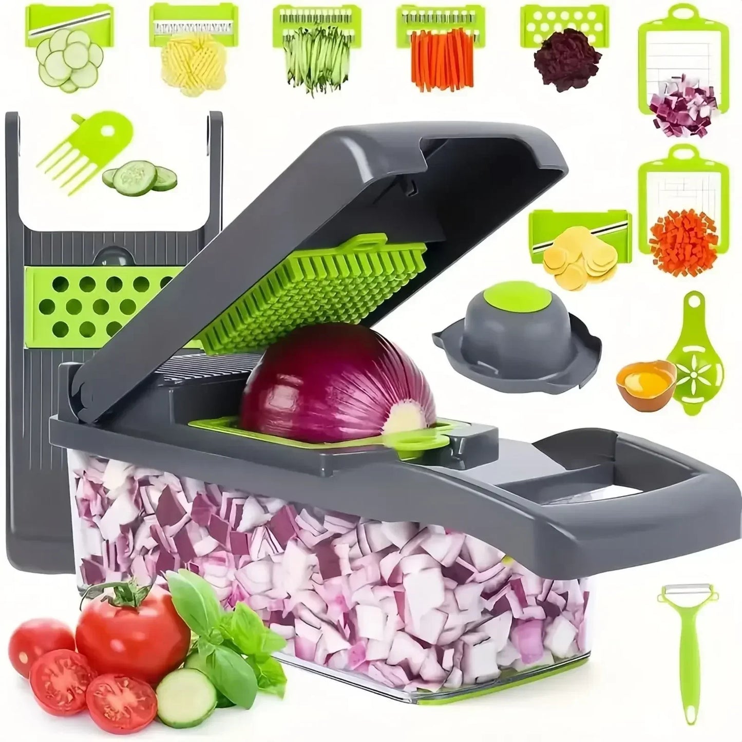 14/16 in 1 Multifunctional Vegetable Chopper Handle Food Grate