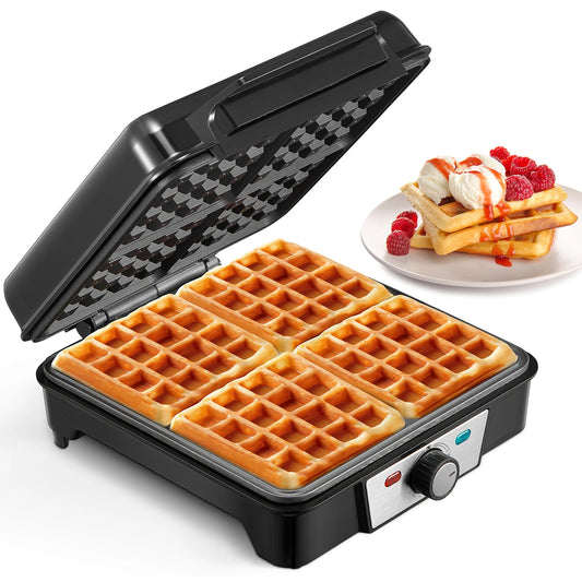 4-Slice Belgian Waffle Maker, 3 Browning Levels with