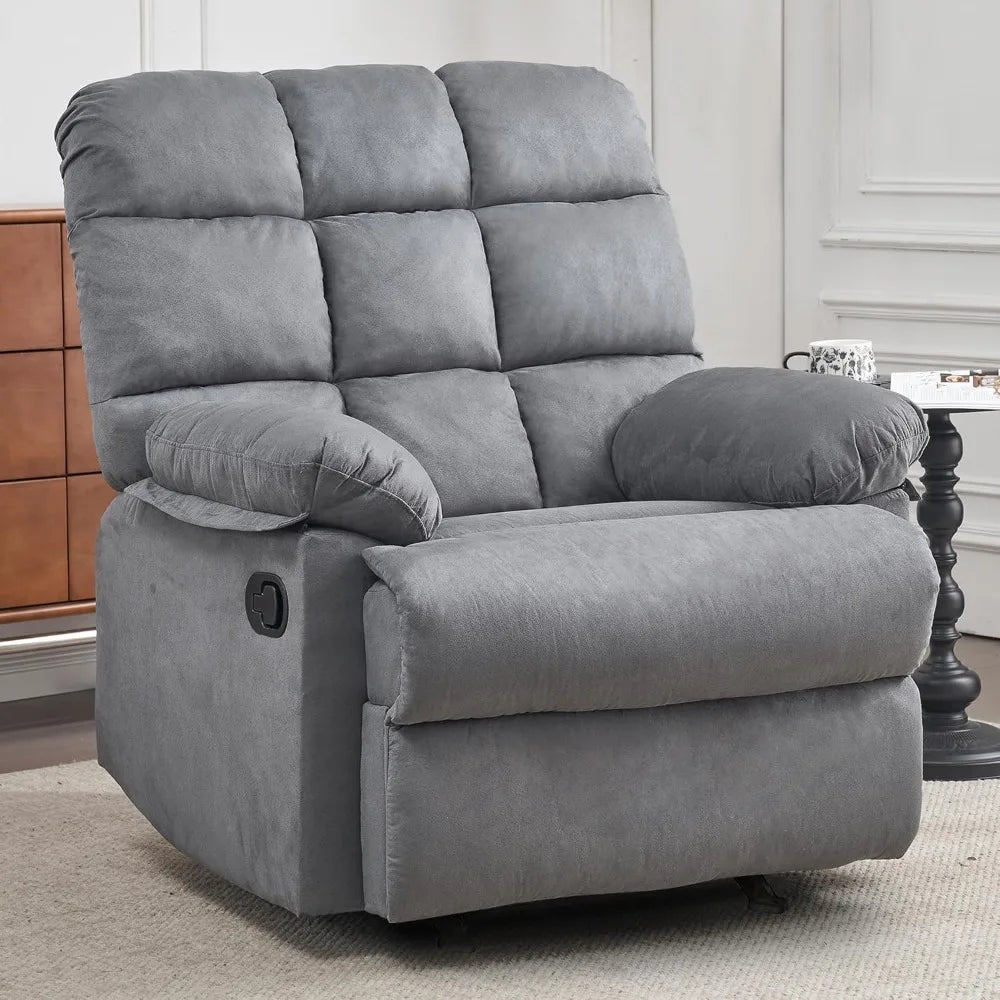 Recliner, Overstuffed Large Manual Rocking Recliners, Upholstered