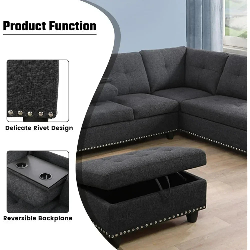 L Shaped Sofa Modern Sectional Couches for