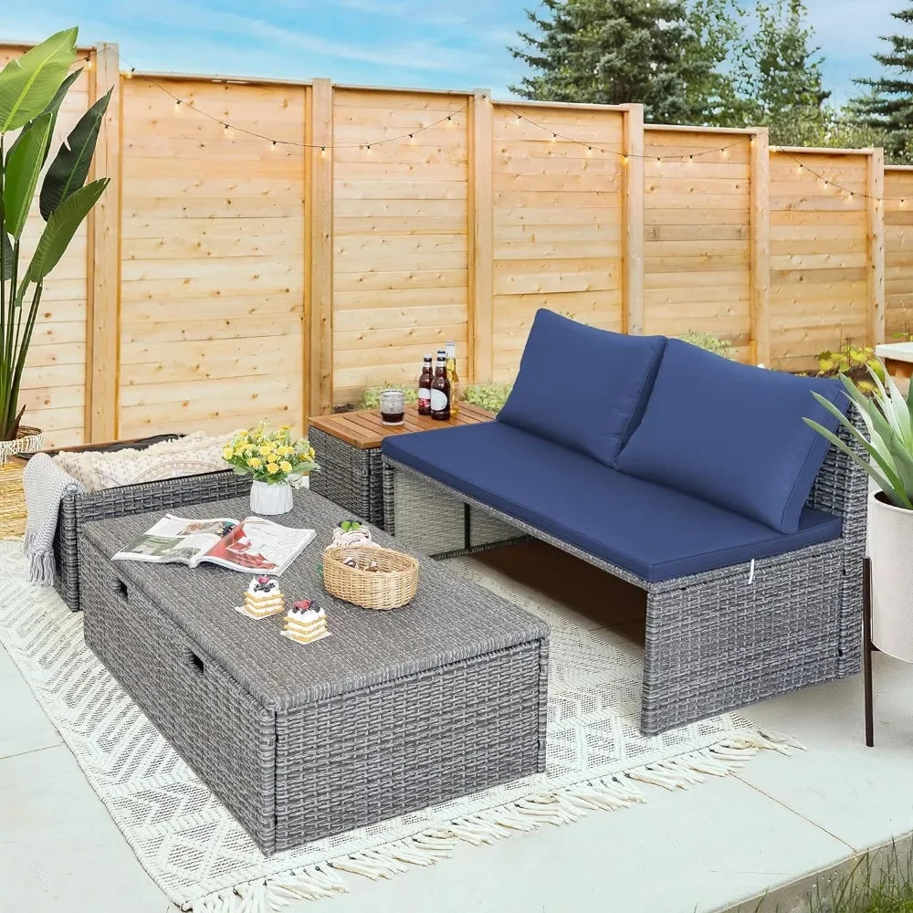 Outdoor Daybed Set Multifunctional Patio Day Bed