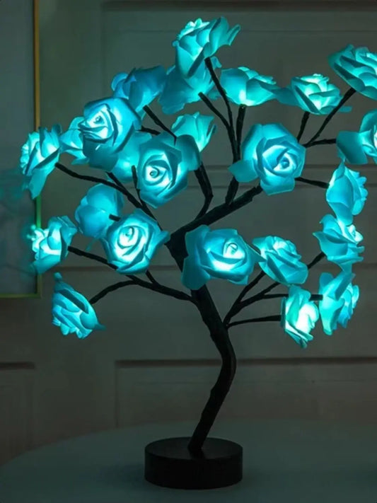 Table Lamp Rose Flower Tree USB Night Lights