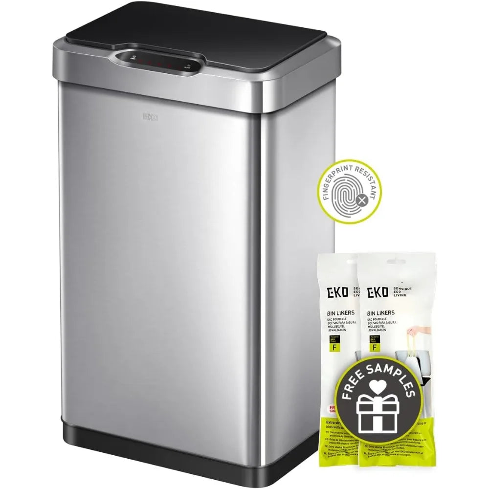 13.2 Gallon Touchless Rectangular Motion Sensor Trash Can