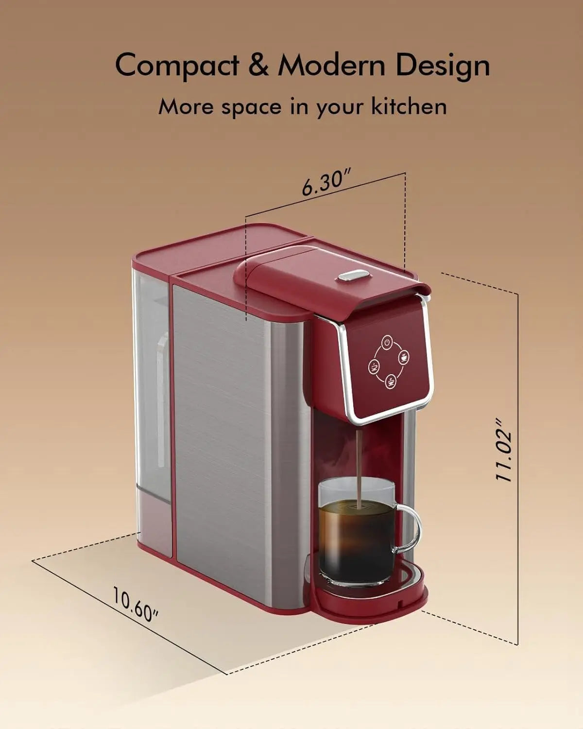 Single Serve Coffee Machine, 3-in-1 Pod Coffee Maker