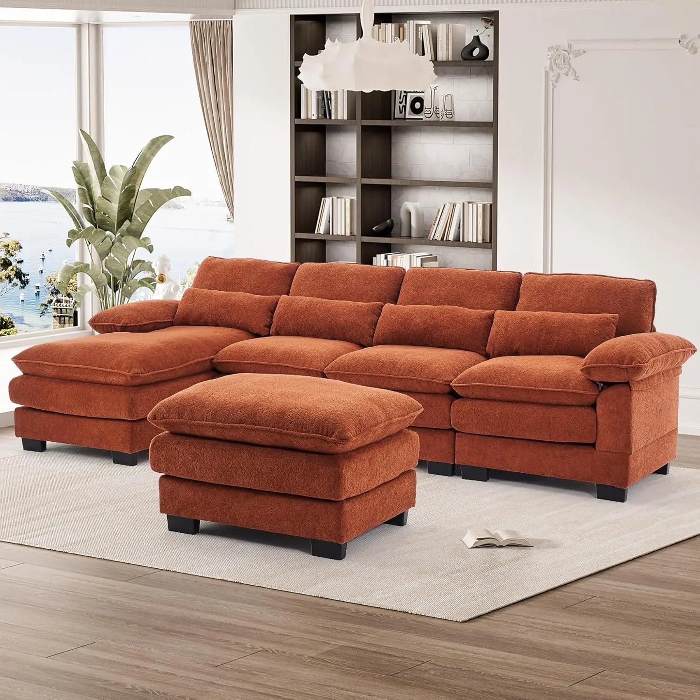 U Shape Sectional Sofa Cloud Couch For Living