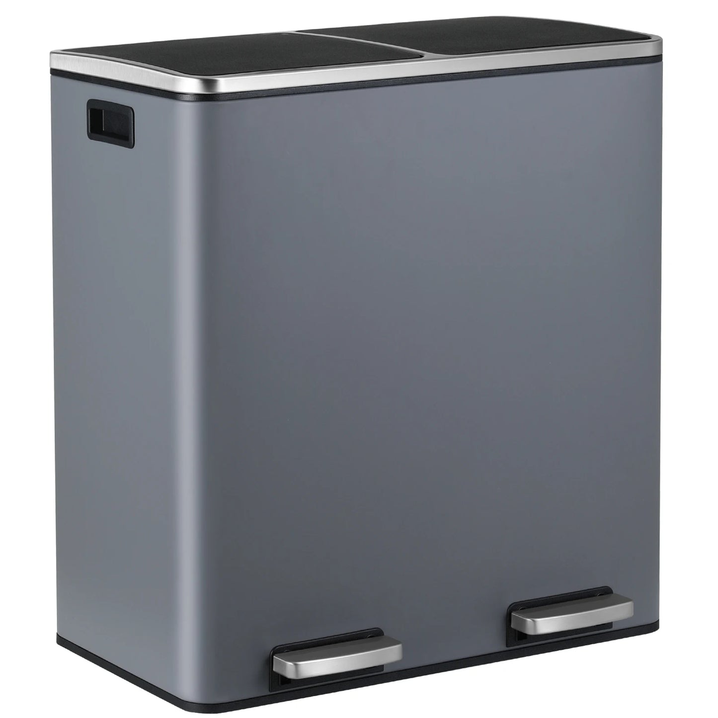 Brushed Stainless Steel 60L/16Gallon Rectangular Hands-Free