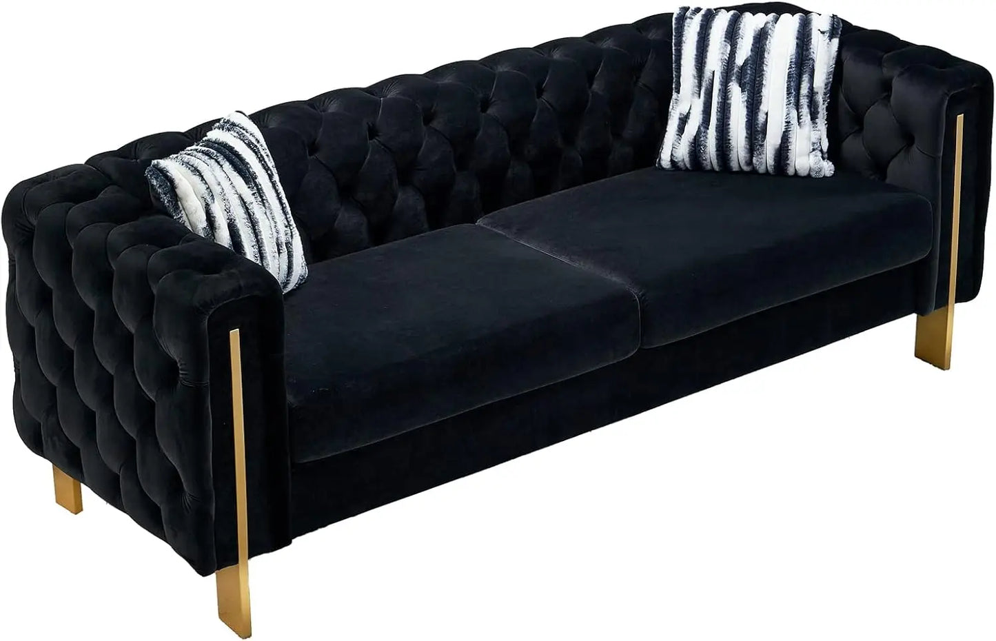 Modern Velvet Sofa For Living Room, 84 Inches