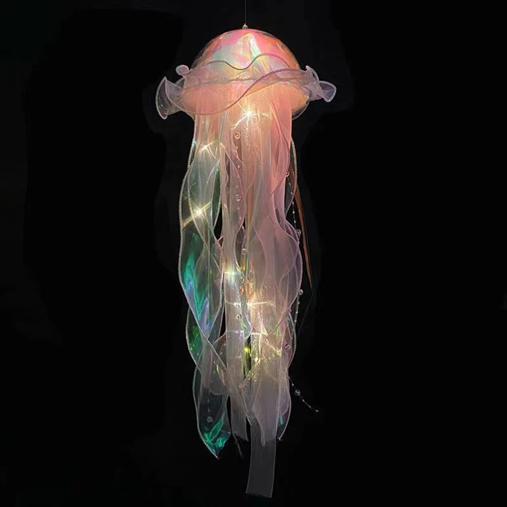 Jellyfish Lamp Portable Flower Lamp Jellyfish Wind Chimes Bedroom Night Light Hanging Lantern Home Decoration Girl Birthday Gift