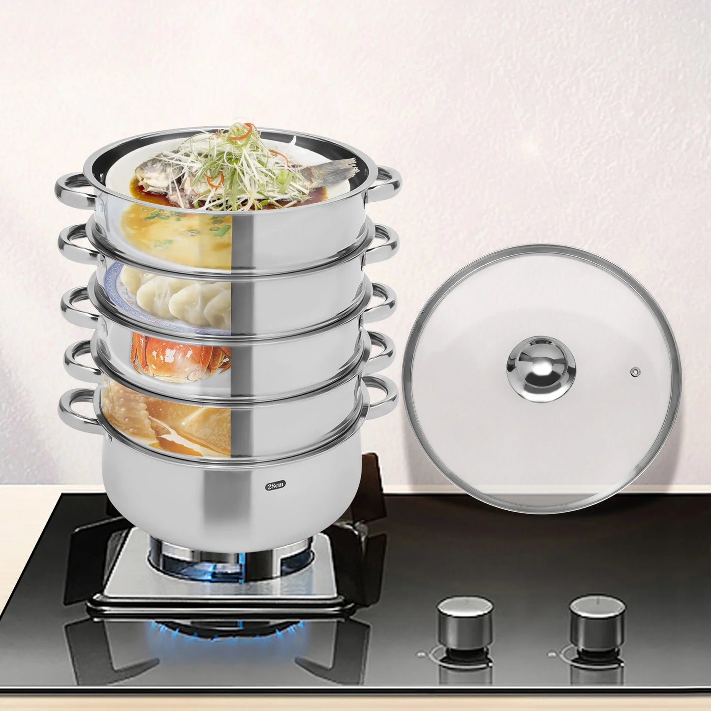 Multifunctional Stainless Steel Steamer Kitchen Cooking Steamer