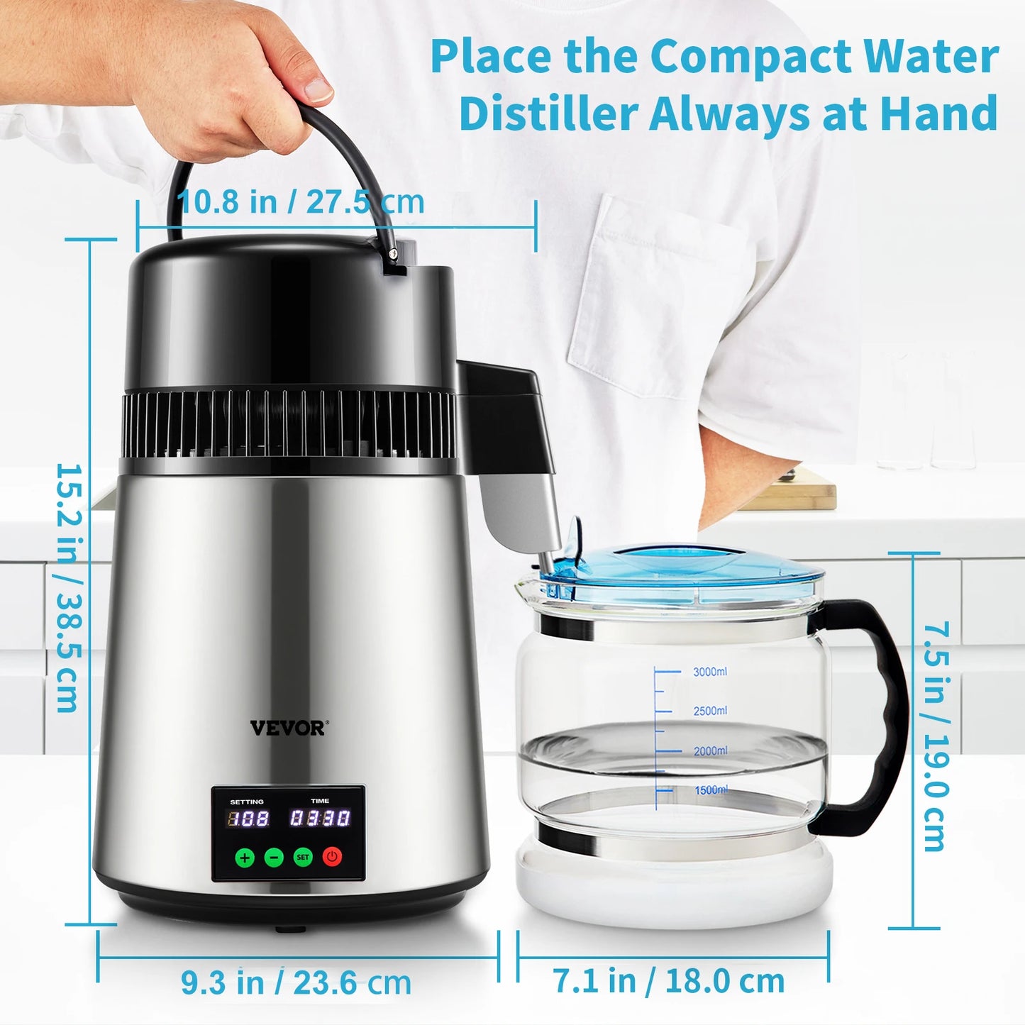 4L Water Distiller Purifier Filter 1 L/H