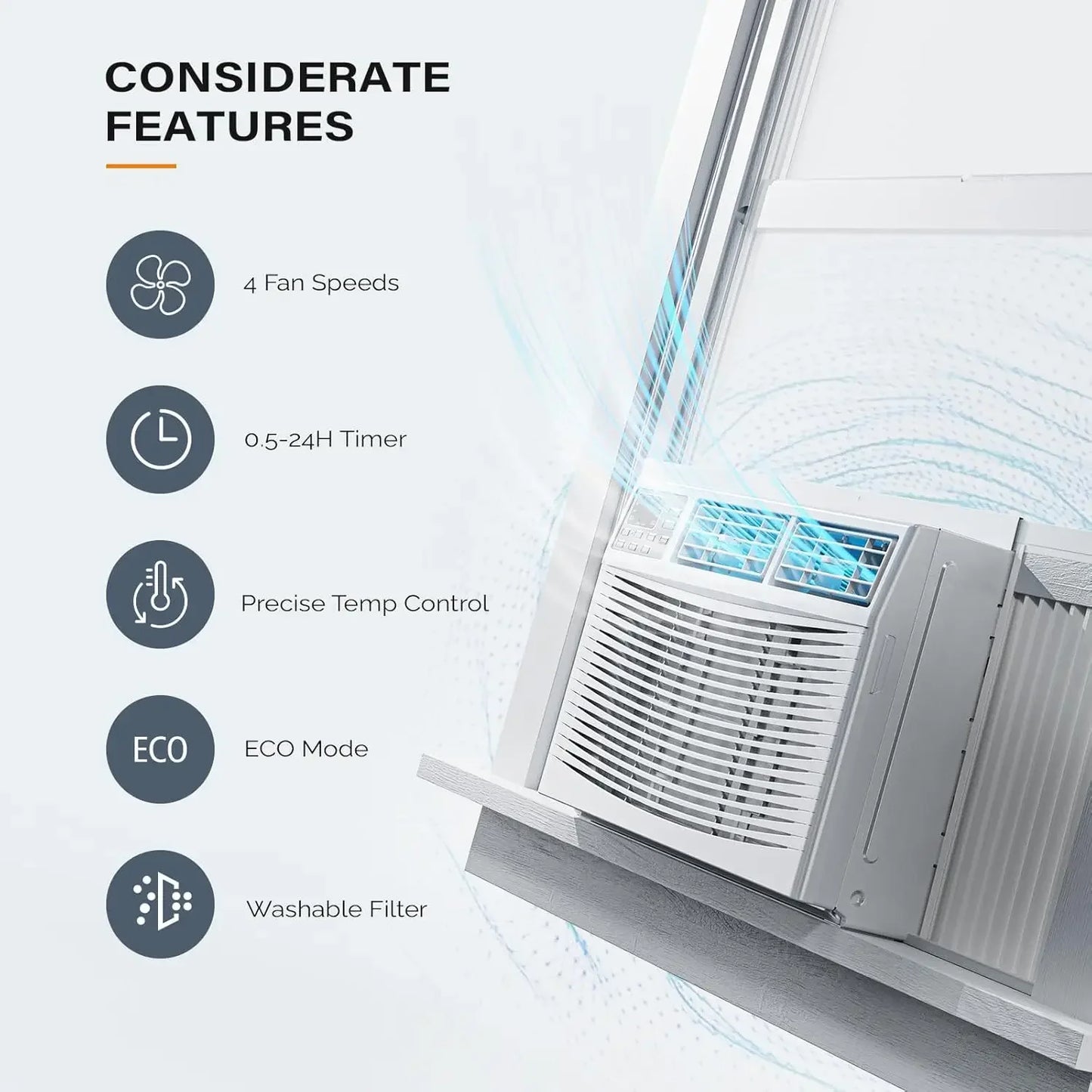 12000-BTU Window Air Conditioner With Heat Window AC