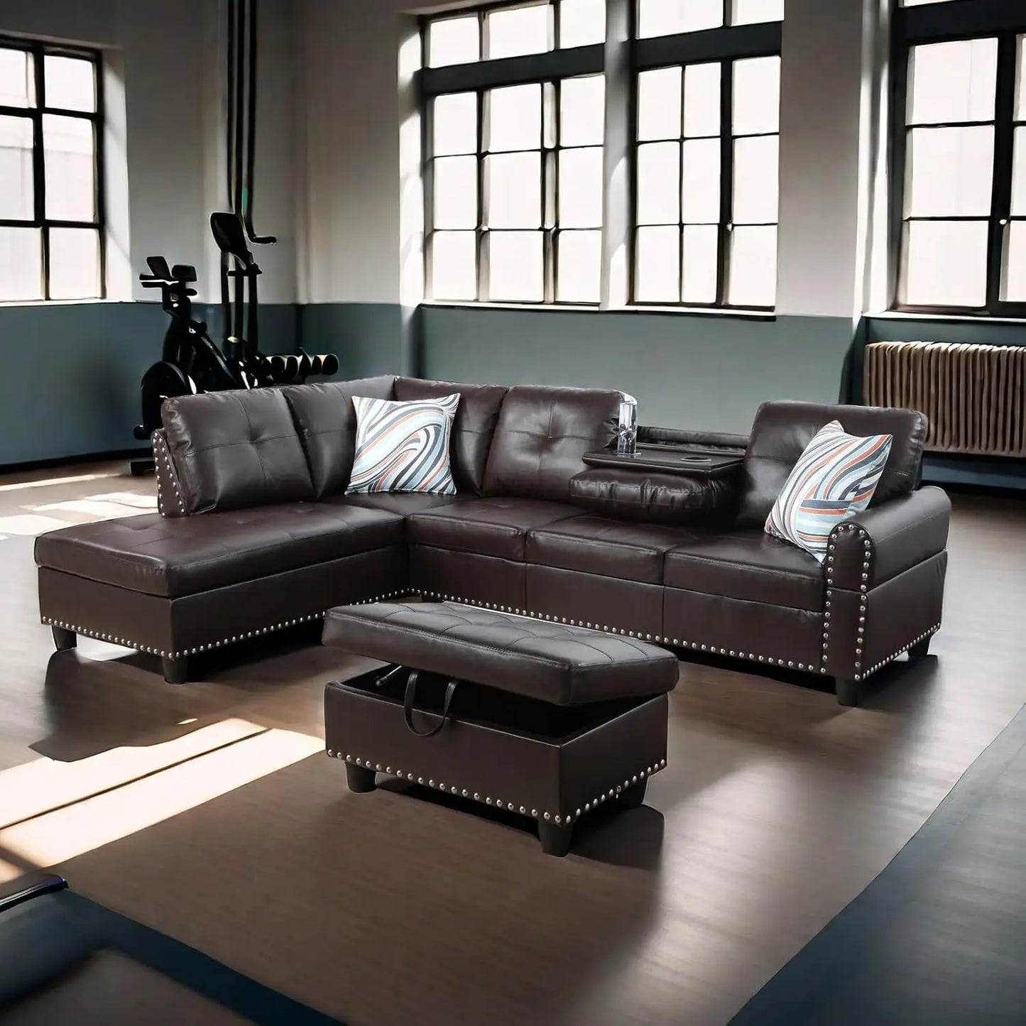 L Shaped Sofa With Ottoman Modern Sectional Couches