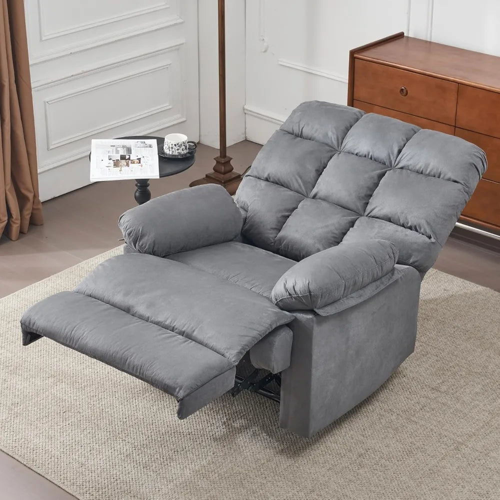 Recliner, Overstuffed Large Manual Rocking Recliners, Upholstered