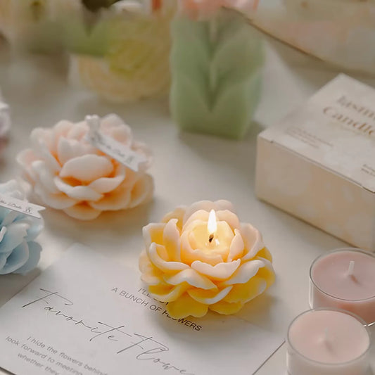 Luxury  Decoration Candle Jasmine Flower Shaped Scented Candle Room Valentine's Day Creative Guest Gift Aromatherapy Candles