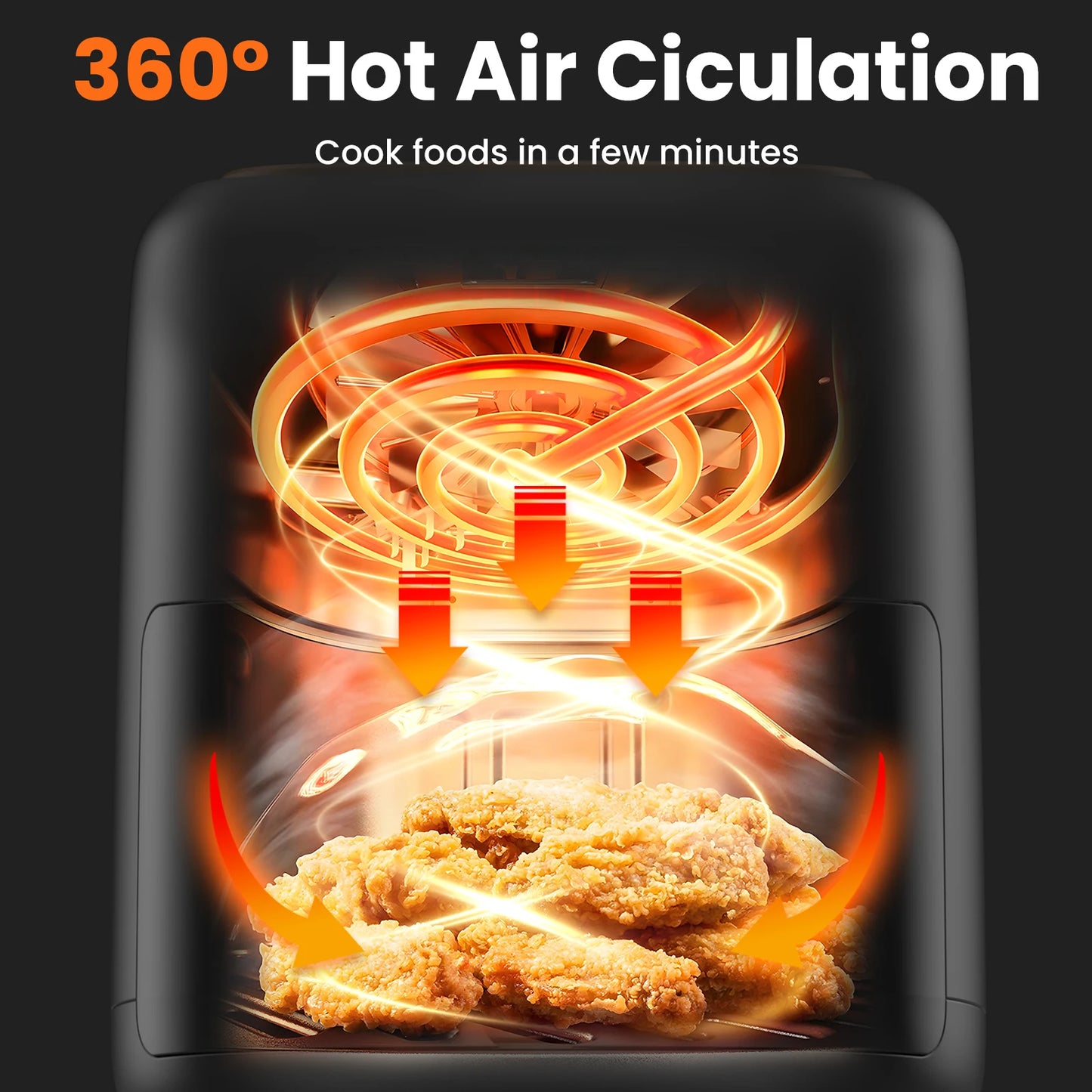 10-in-1 Air Fryer With Clear Window, 1600W Hot