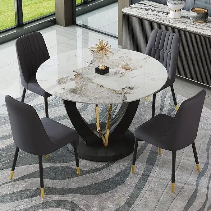 4 Cushioned Chairs, Modern Kitchen Table And Chairs