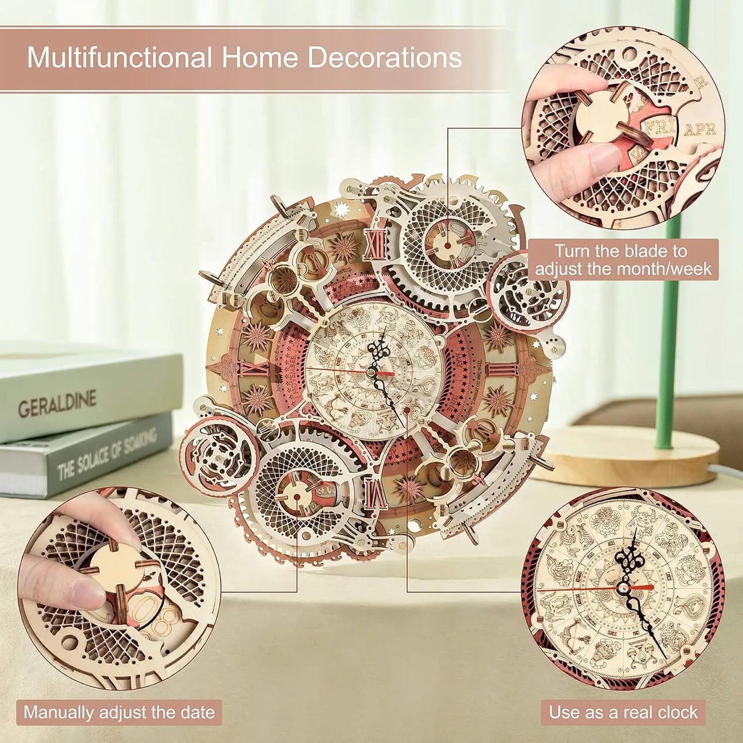 Robo Time Zodiac Wall Clock 3d Wooden Puzzle