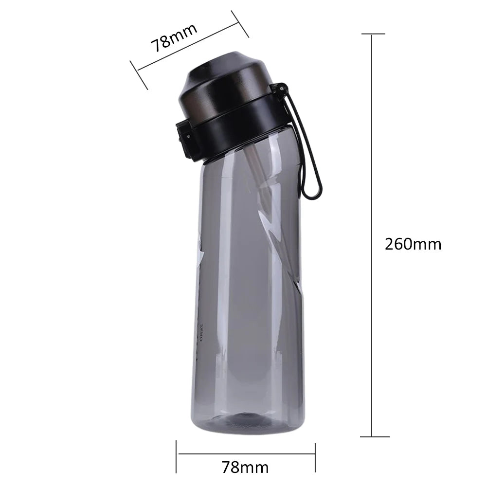 650ML Fragrant Water Bottle With Straw Fruit Scent