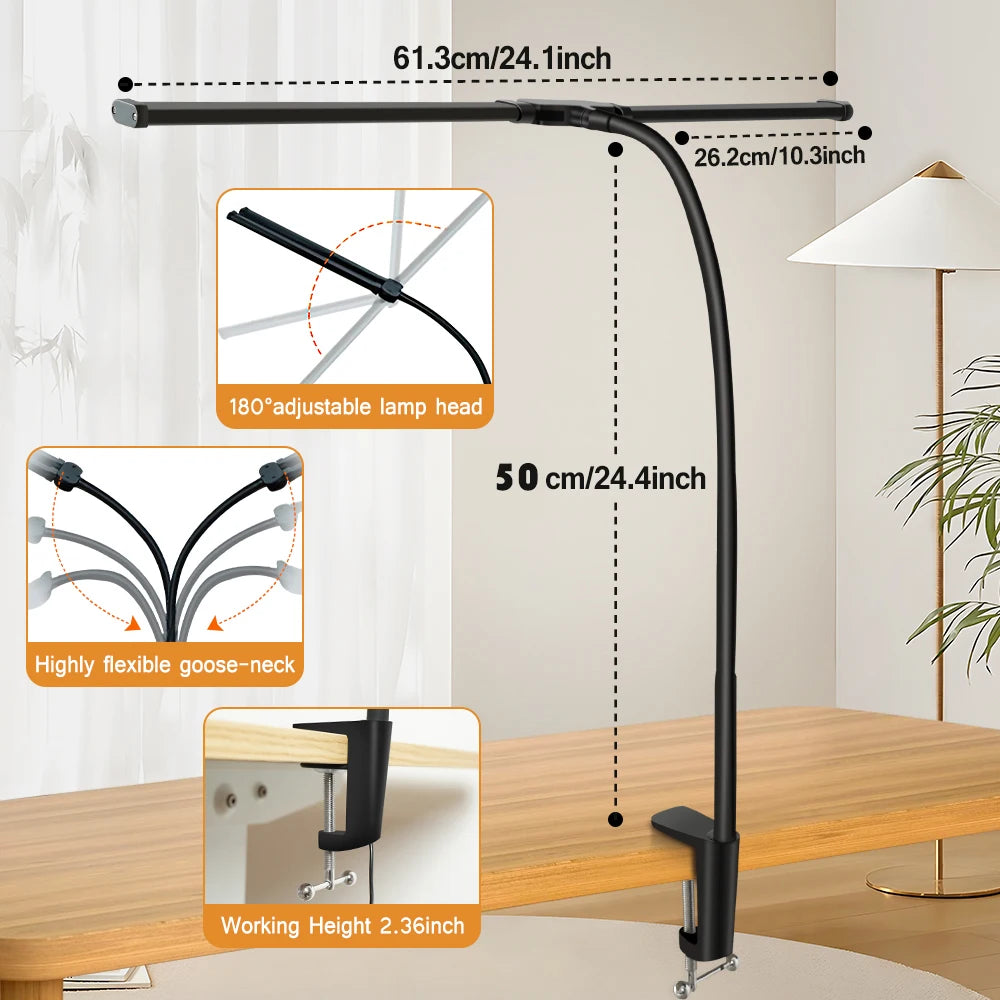 Double/Single Head LED Desk Lamp Dimmable