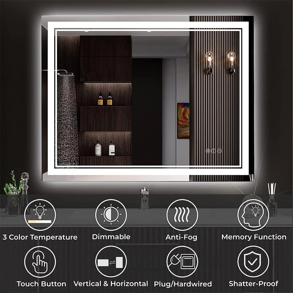 LED Bathroom Mirror With Front Backlit Dimmable