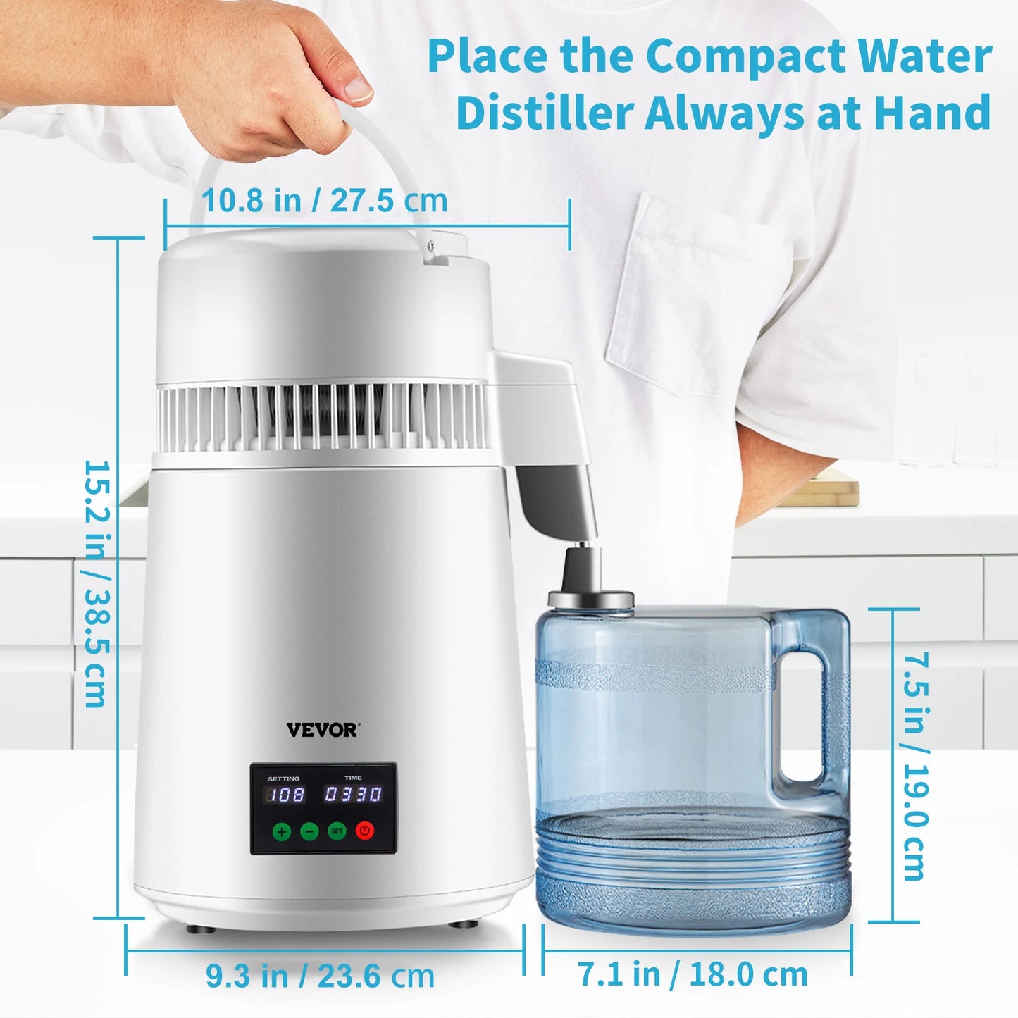 4L Water Distiller Purifier Filter 1 L/H