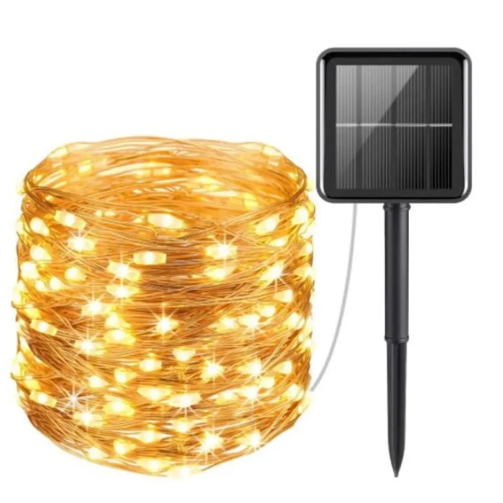 12m Solar Lights Outdoor 100 LED Waterproof Christmas Decorations