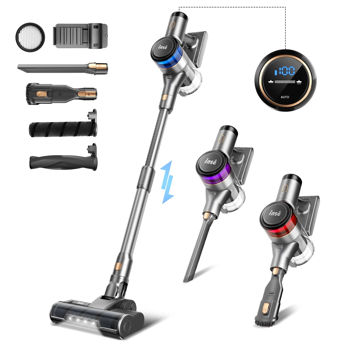 30KPa 400W Stick Cordless Vacuum Cleaner Up To 55Mins