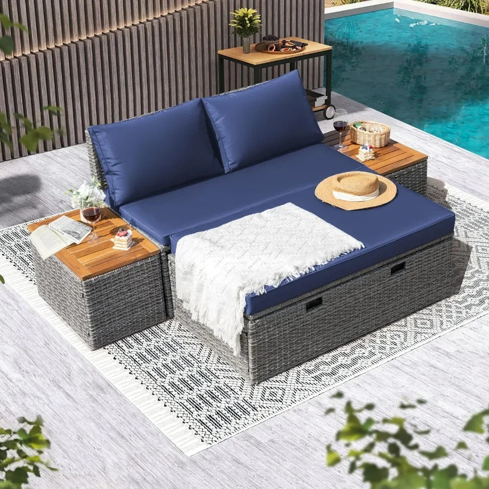 Outdoor Daybed Set Multifunctional Patio Day Bed