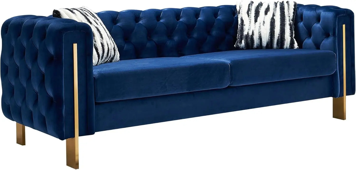 Modern Velvet Sofa For Living Room, 84 Inches