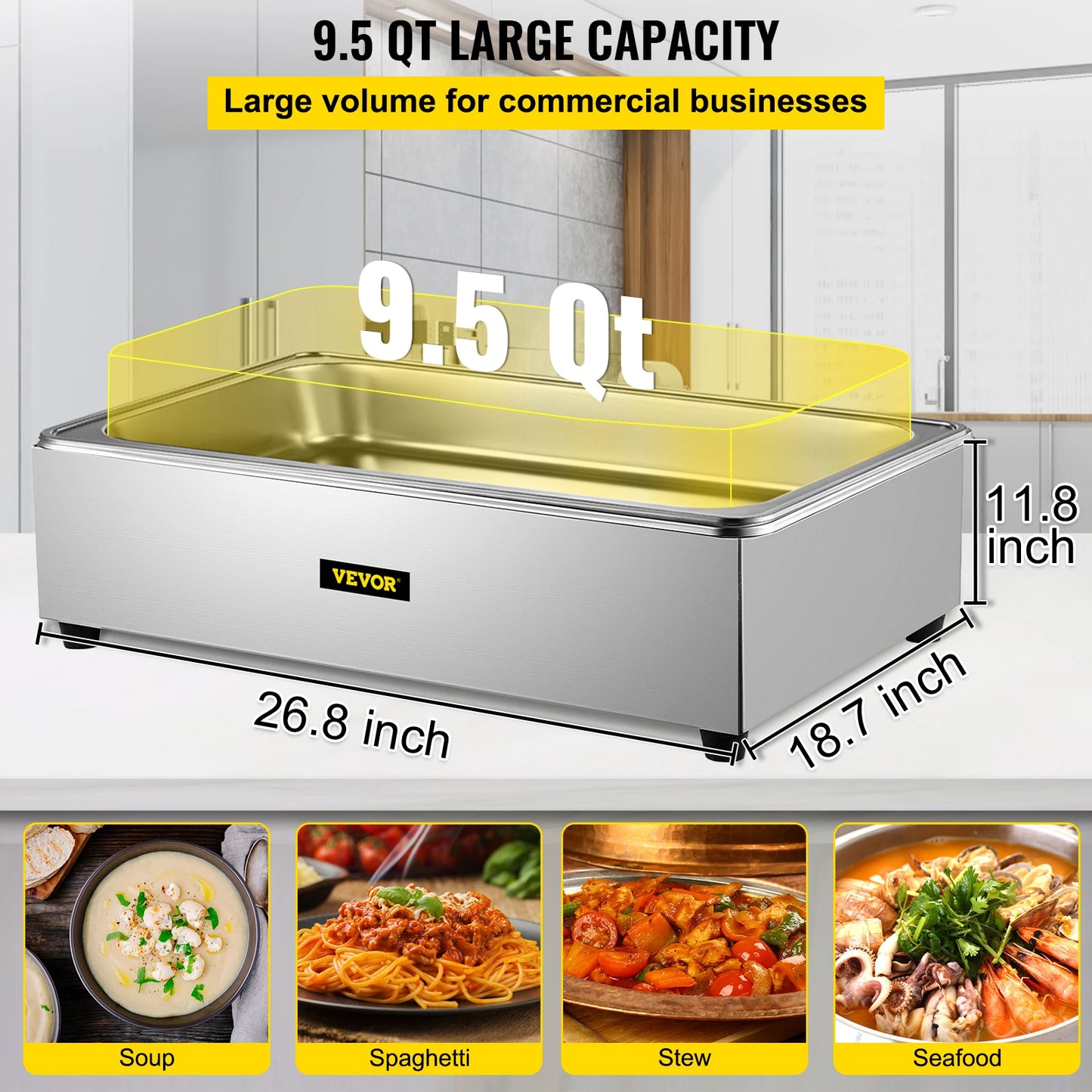 Commercial Food Warmer Stainless Steel Full-Size