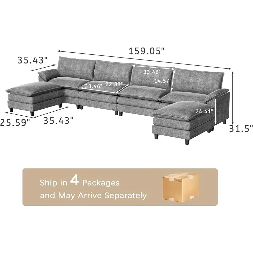 Modular Sectional Sofa Couch, U Shaped Sofa Couch