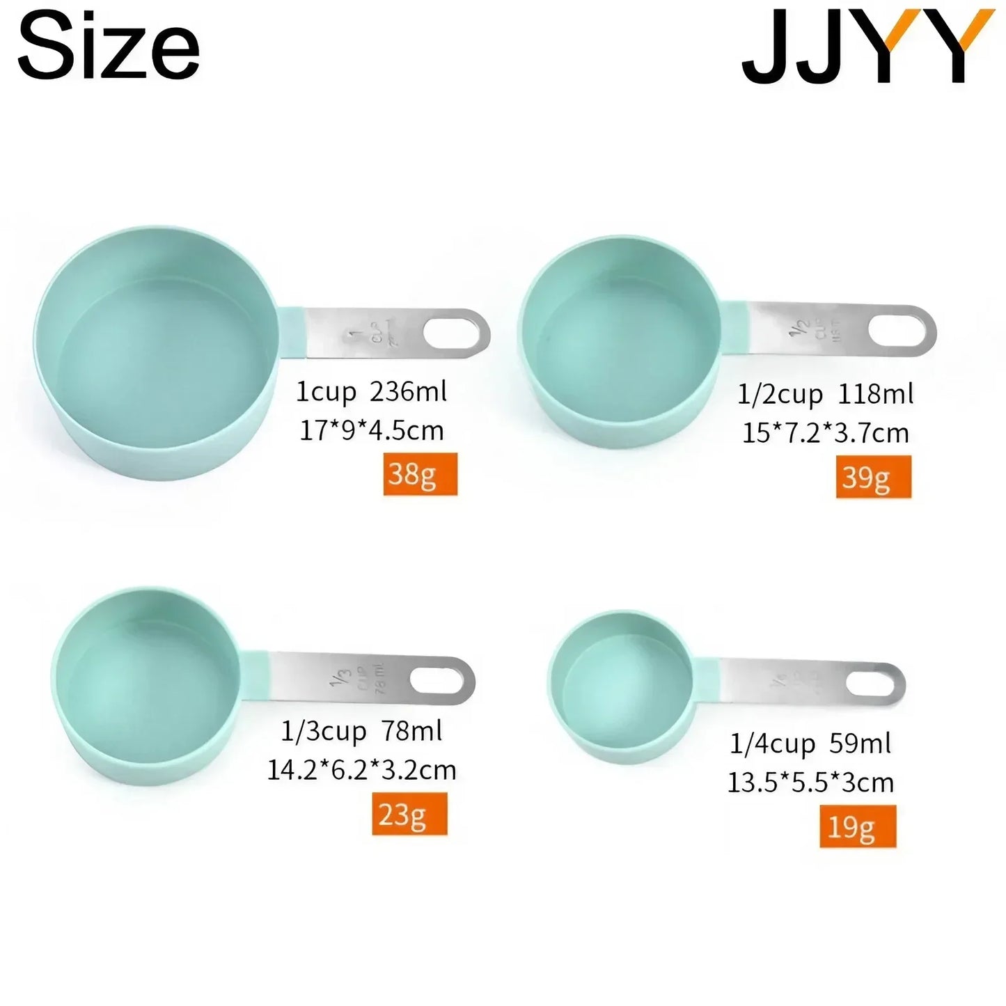 4PCS/Set Multi-Purpose Measuring Cups Stainless Steel